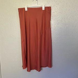 Coral midi skirt